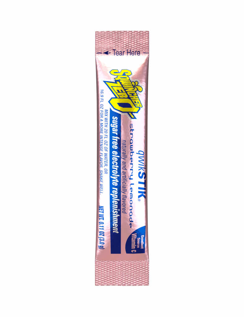 Sqwincher QwikStik® Zero Strawberry Lemonade Flavored Powder Stiks - Spill Control